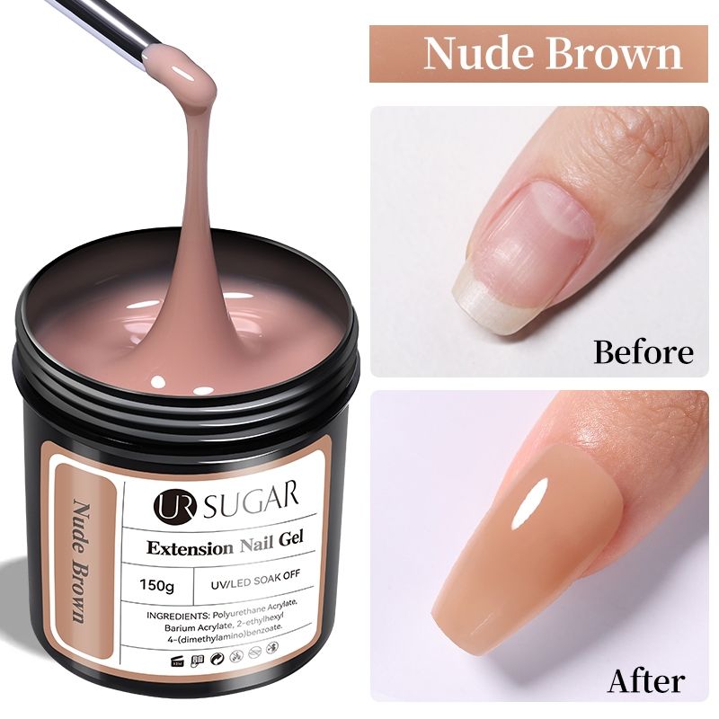 UR Sugar Deluxe Builder Gel Kit Nude  Clear Hard Extension Gel For Strong Salon Nails 5