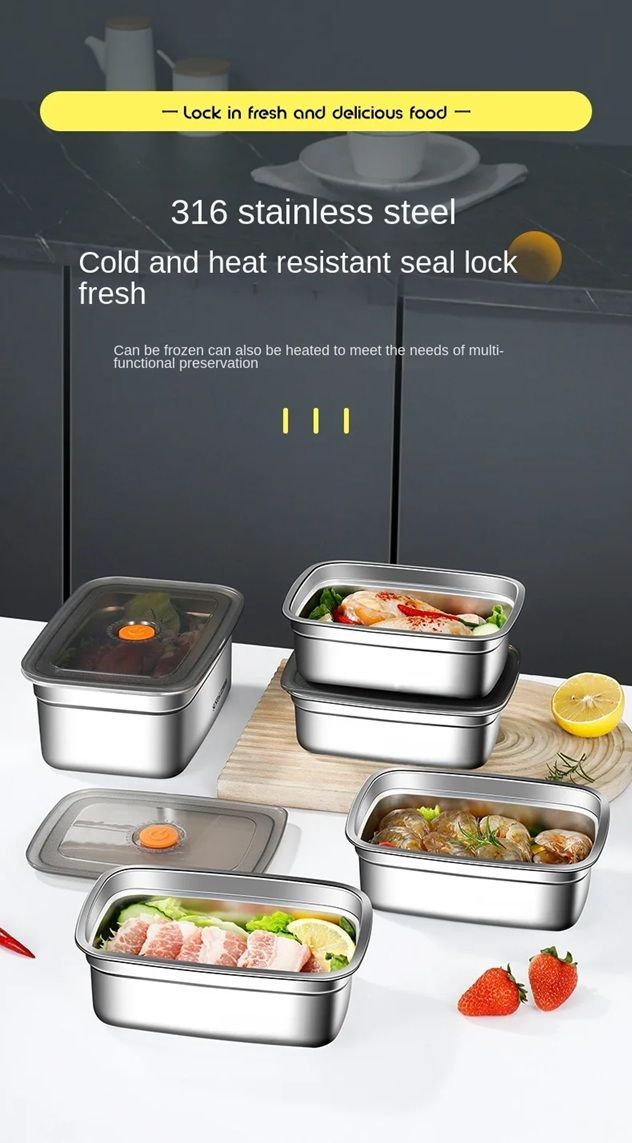 EcoSeal Stainless Steel Bento Box – Leak-Proof Food Storage for Lunch, Camping, and Meal Prep