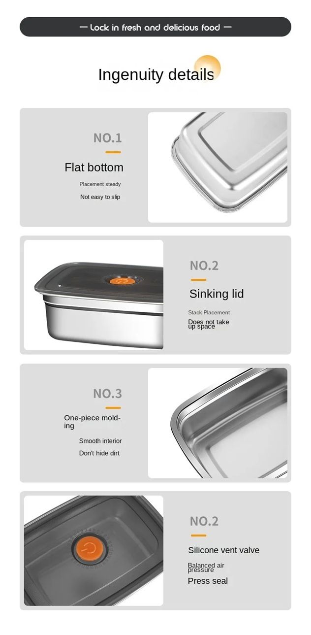 EcoSeal Stainless Steel Bento Box  LeakProof Food Storage For Lunch Camping And Meal Prep 3