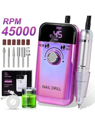 ProPower 45000RPM Rechargeable Electric Nail Drill Kit Portable Nail File Machine For Salon Quality 11