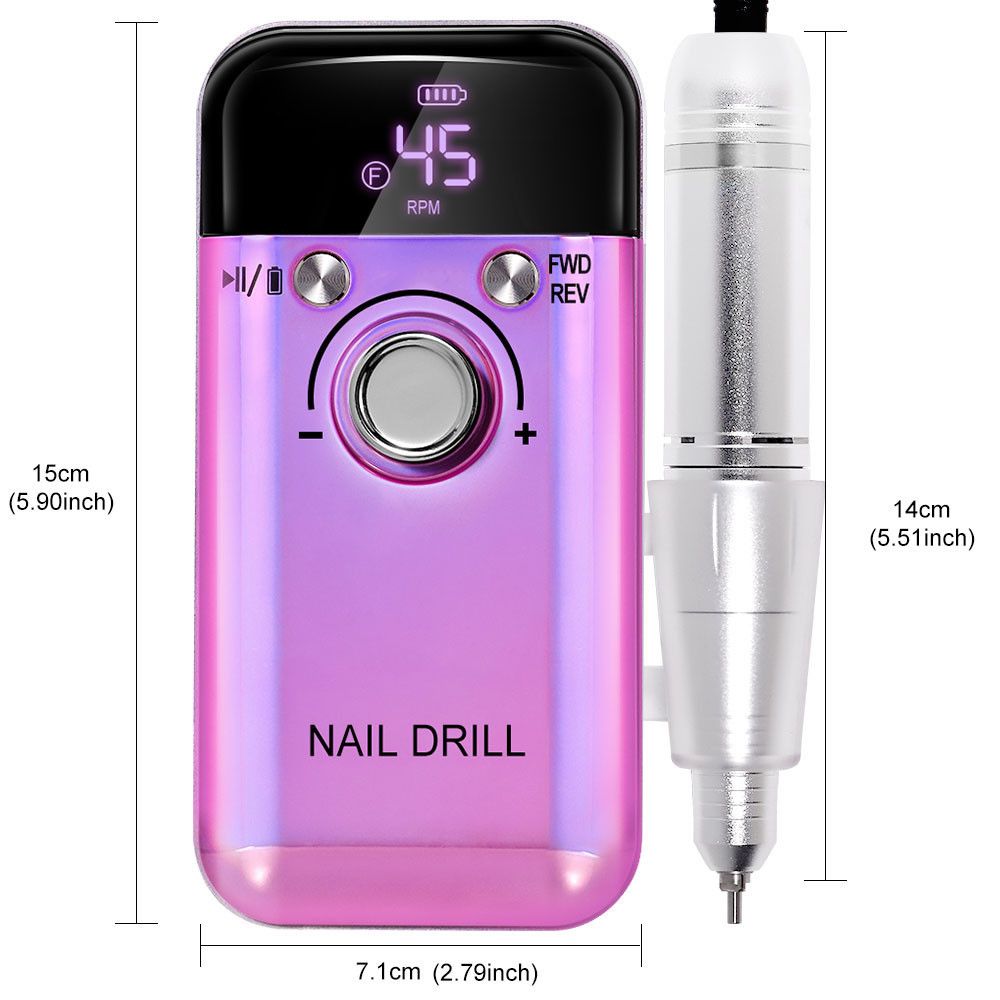 ProPower 45000RPM Rechargeable Electric Nail Drill Kit Portable Nail File Machine For Salon Quality 8