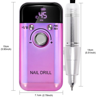 ProPower 45000RPM Rechargeable Electric Nail Drill Kit Portable Nail File Machine For Salon Quality 8