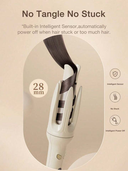 CurlEase 28mm Automatic Hair Curler Negative Ions Rotating Ceramic Wand 5
