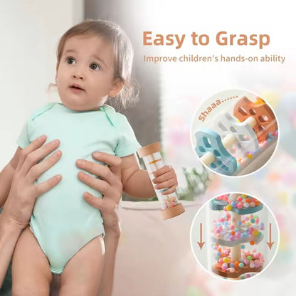 SoothingSounds Montessori Rain Stick  Sensory Rattle Toy For Babies And Toddlers 3