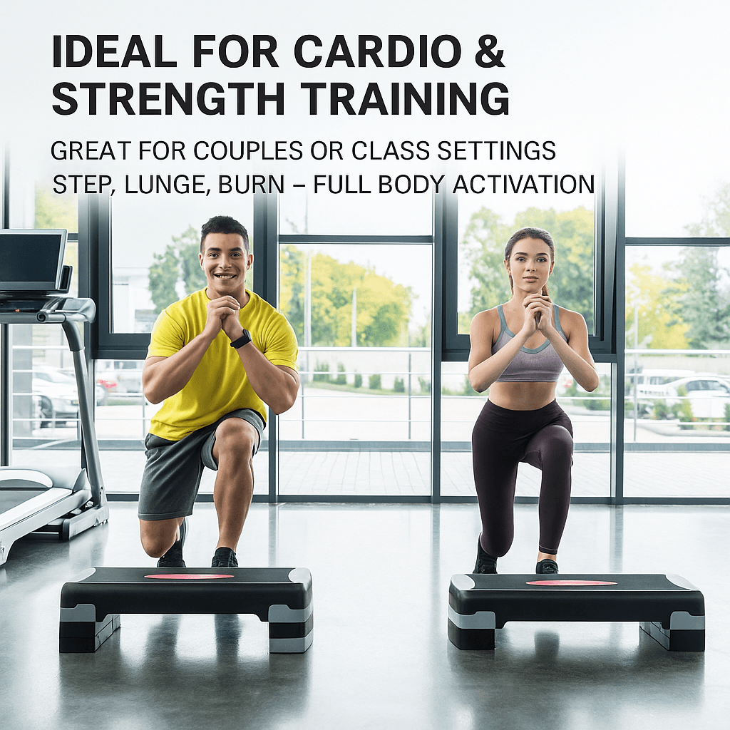 31 In Adjustable Aerobic Step Platform With 4 6 And 8 Risers NonSlip Fitness Stepper For Home Worko 1