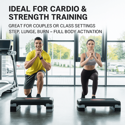 31 In Adjustable Aerobic Step Platform With 4 6 And 8 Risers NonSlip Fitness Stepper For Home Worko 1