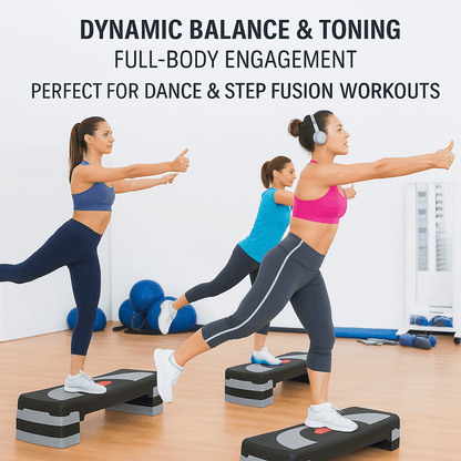 31 In Adjustable Aerobic Step Platform With 4 6 And 8 Risers NonSlip Fitness Stepper For Home Worko 3