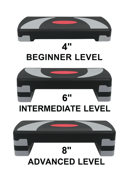 31 In Adjustable Aerobic Step Platform With 4 6 And 8 Risers NonSlip Fitness Stepper For Home Worko 5