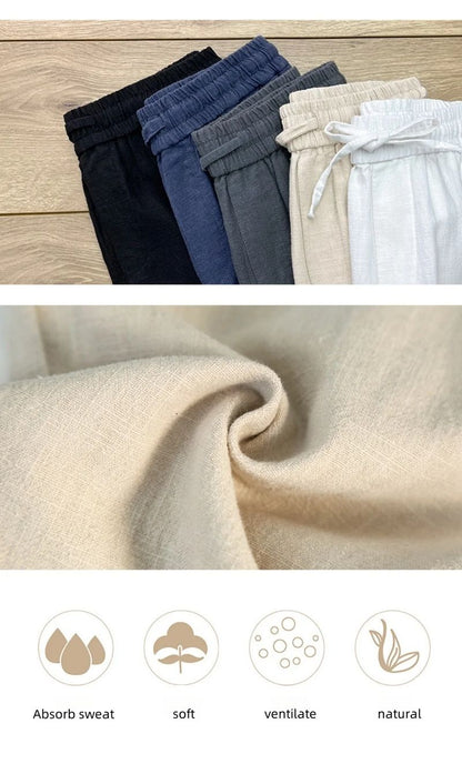 BreezeFlex Mens Linen Pants  Lightweight Cotton Hemp Trousers For Summer Comfort 8