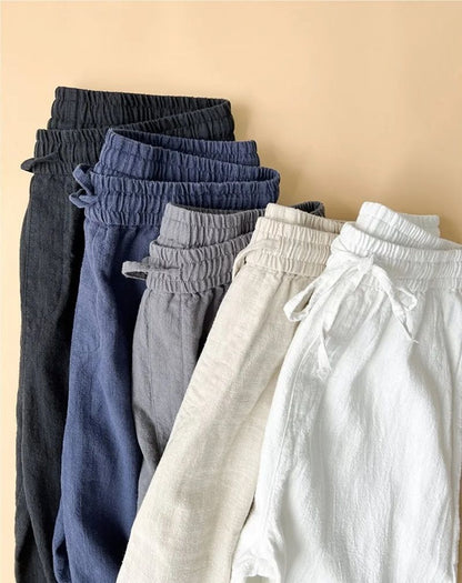 BreezeFlex Men's Linen Pants – Lightweight Cotton Hemp Trousers for Summer Comfort