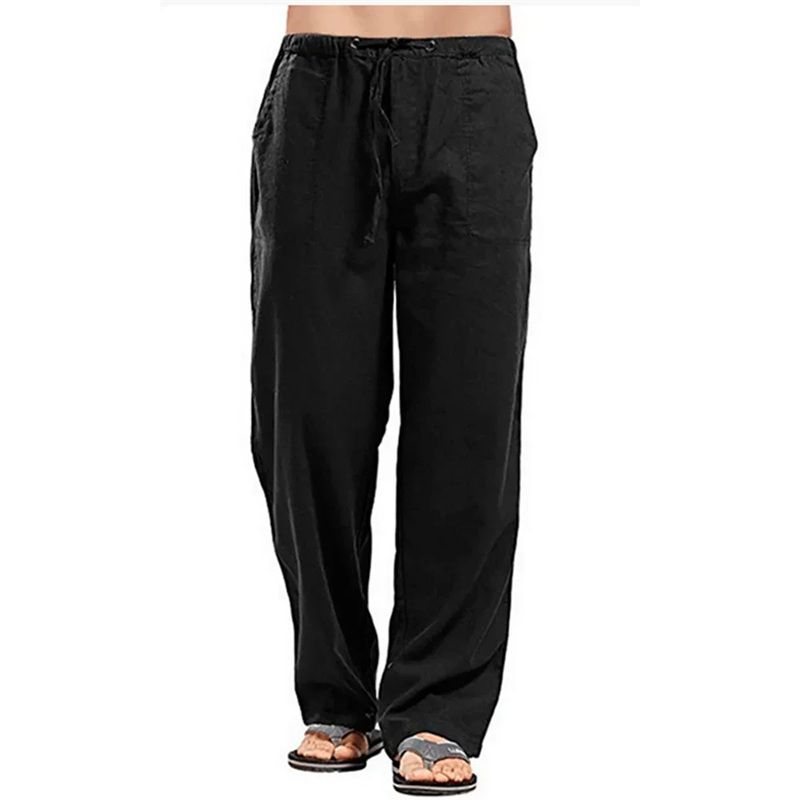 AirWeave Mens Cotton Linen Pants Summer Lightweight Breathable Trousers 1