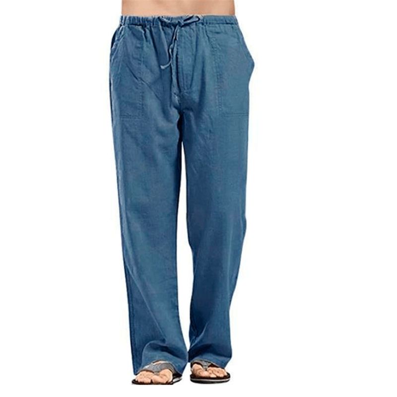 AirWeave Mens Cotton Linen Pants Summer Lightweight Breathable Trousers 4