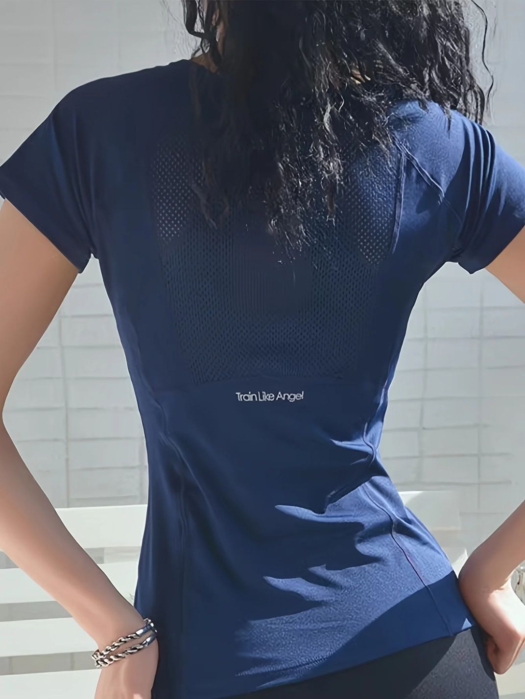 FlexGlow Womens Quick Dry Workout Tee  Breathable Backless Yoga And Running Top 1