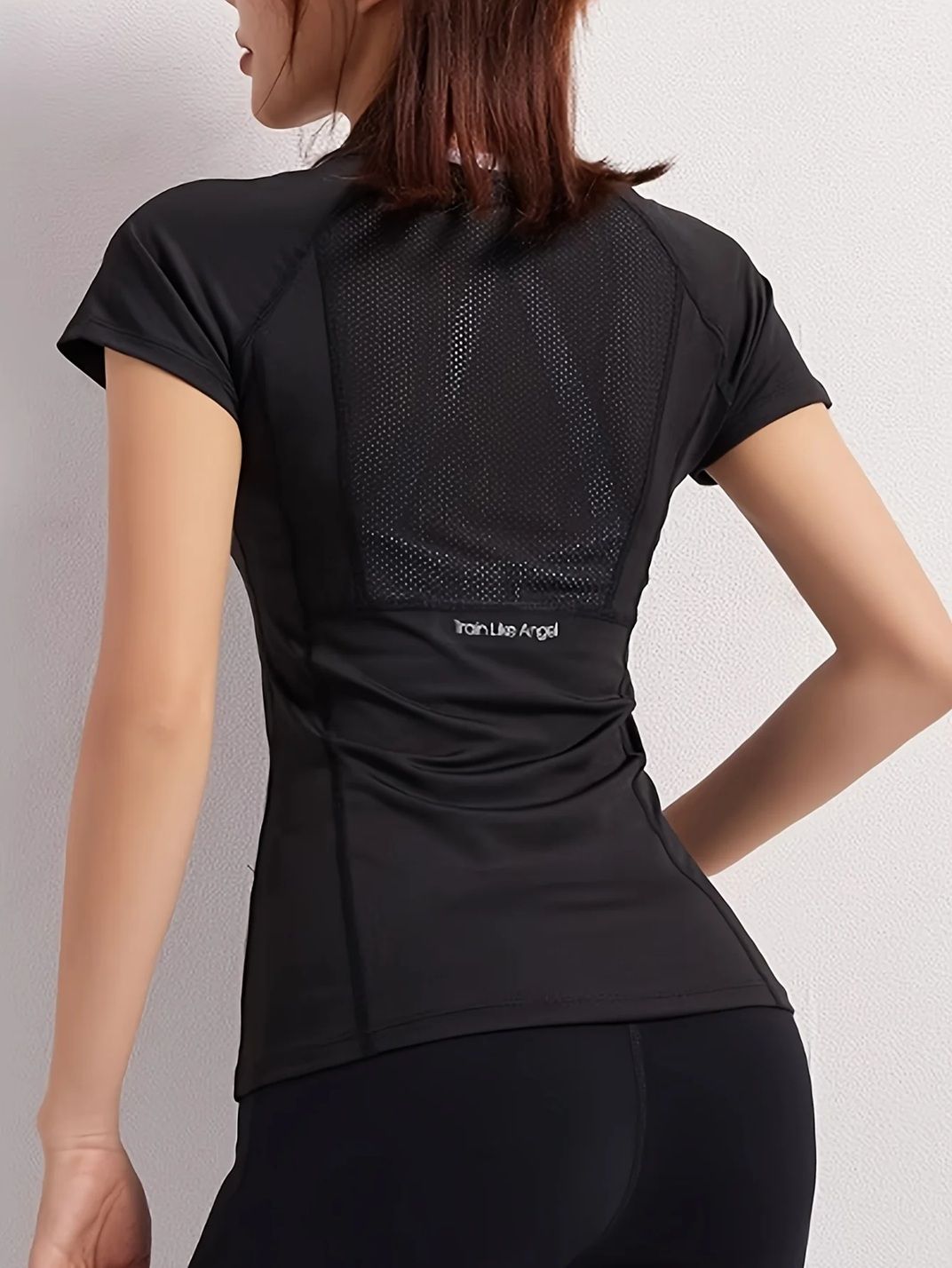 FlexGlow Womens Quick Dry Workout Tee  Breathable Backless Yoga And Running Top 3
