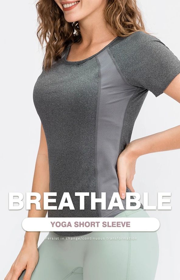 ZenFlow Womens Quick Dry Yoga Tee  Breathable Short Sleeve Workout Shirt 1