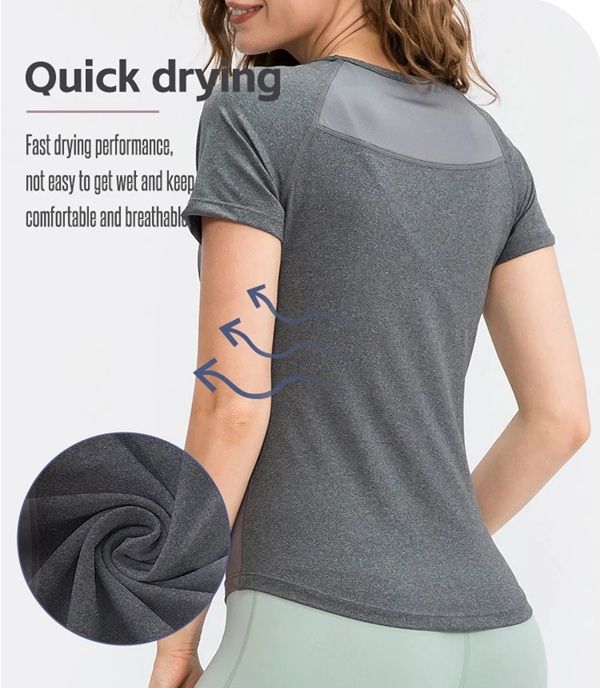 ZenFlow Womens Quick Dry Yoga Tee  Breathable Short Sleeve Workout Shirt 2