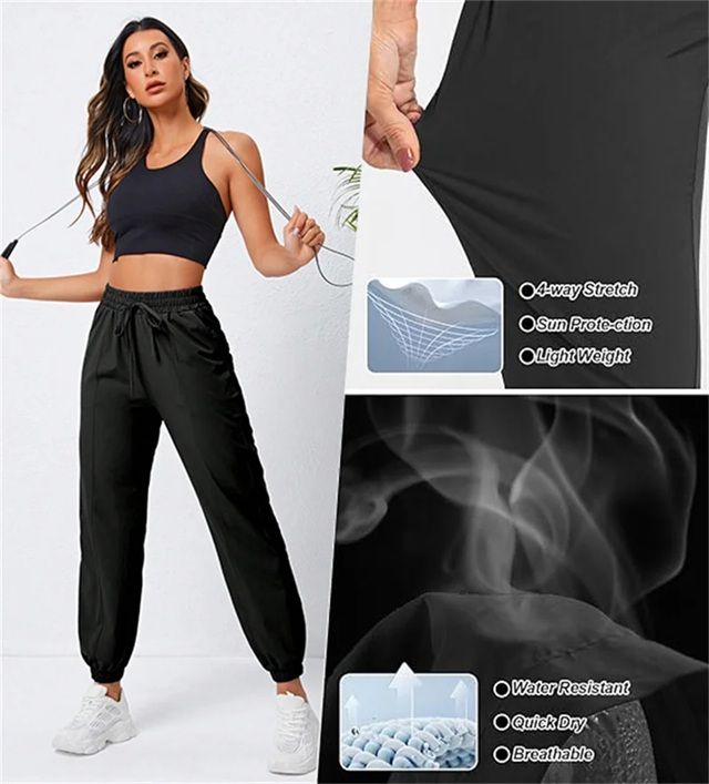 AirFlow Womens Casual Jogger Pants  Lightweight Yoga And Running Pants With Side Pockets 1