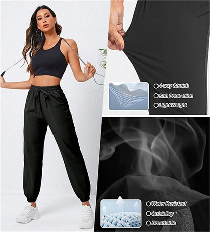 AirFlow Womens Casual Jogger Pants  Lightweight Yoga And Running Pants With Side Pockets 1