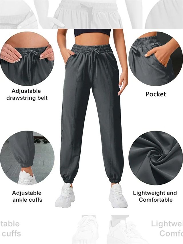 AirFlow Womens Casual Jogger Pants  Lightweight Yoga And Running Pants With Side Pockets 3