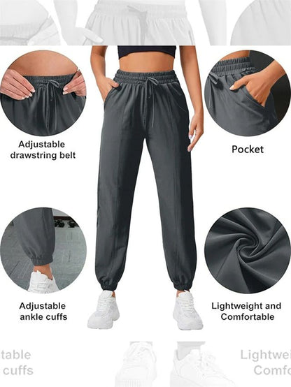 AirFlow Womens Casual Jogger Pants  Lightweight Yoga And Running Pants With Side Pockets 3