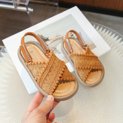 SunBloom Girls Summer Sandals  Soft Sole Ethnic Style Princess Shoes For Kids 3