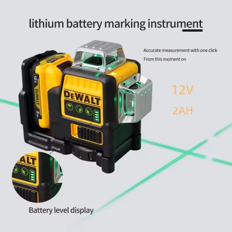 360 Degree Green Laser Level Tool With Digital Display And Mounting Kit 7