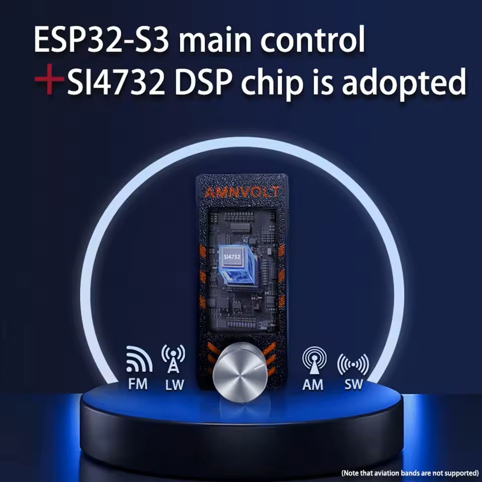 Mini All Band Radio Receiver With IPS Screen And Antenna For HF SW MW VHF 3