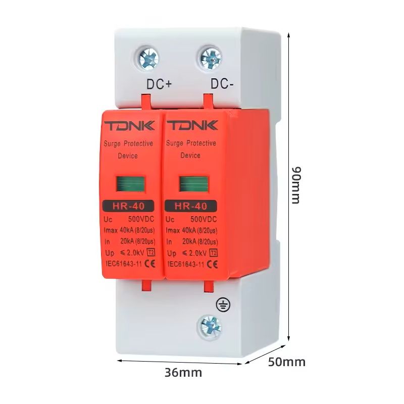 Surge Protection Device For Solar PV Systems DC 500V To 1000V Lightning Arrestor 2
