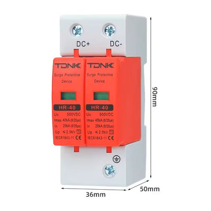 Surge Protection Device For Solar PV Systems DC 500V To 1000V Lightning Arrestor 2