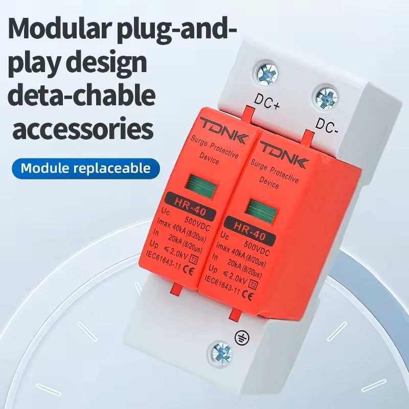 Surge Protection Device For Solar PV Systems DC 500V To 1000V Lightning Arrestor 4