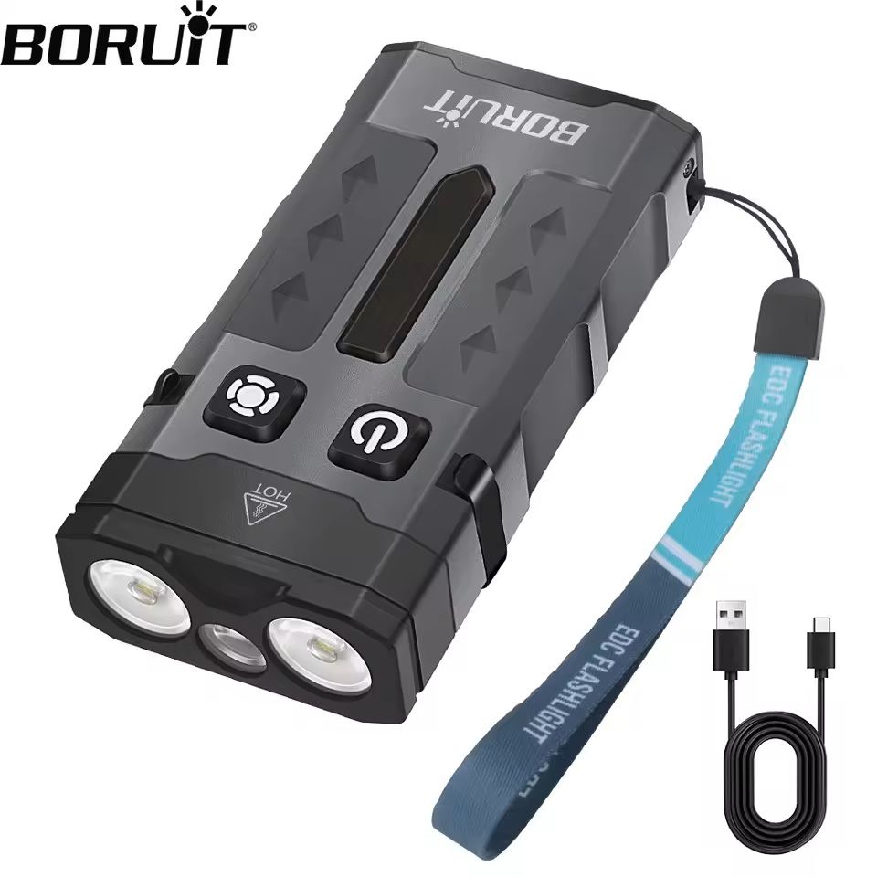 Keychain UV LED Work Flashlight With Magnet And Clip Rechargeable Via Type C 1