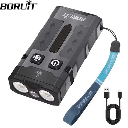 Keychain UV LED Work Flashlight With Magnet And Clip Rechargeable Via Type C 1