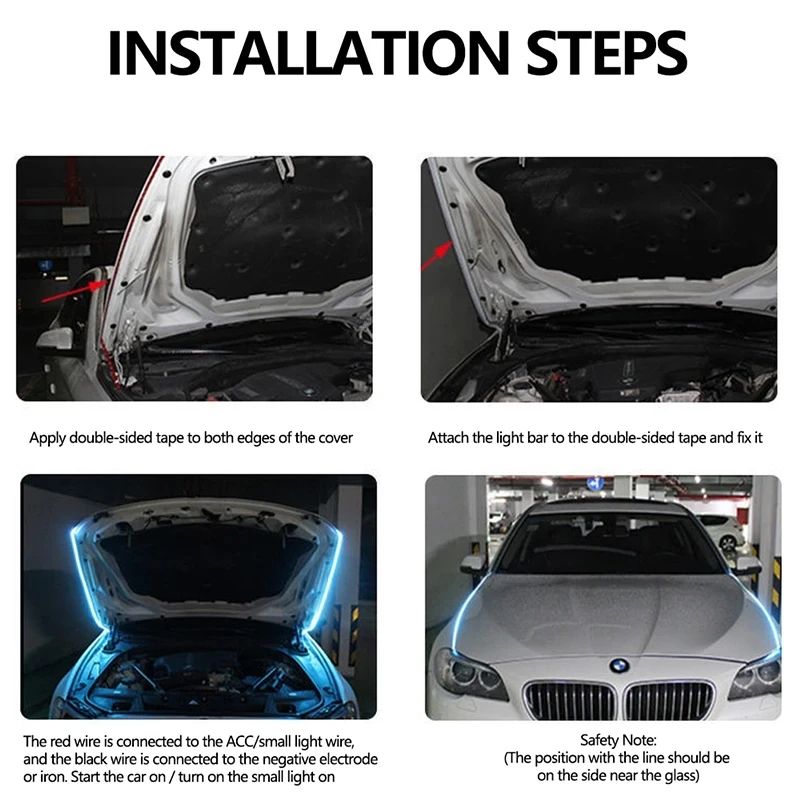 LED Daytime Running Light Scan Starting Hood Decorative DRL Auto Engine Ambient Lamp Bold Daytime V 1