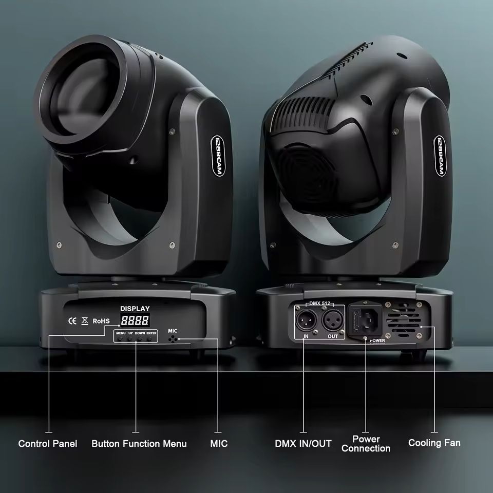 RGBW LED Moving Head Stage Light With DMX512 And Voice Activation 2