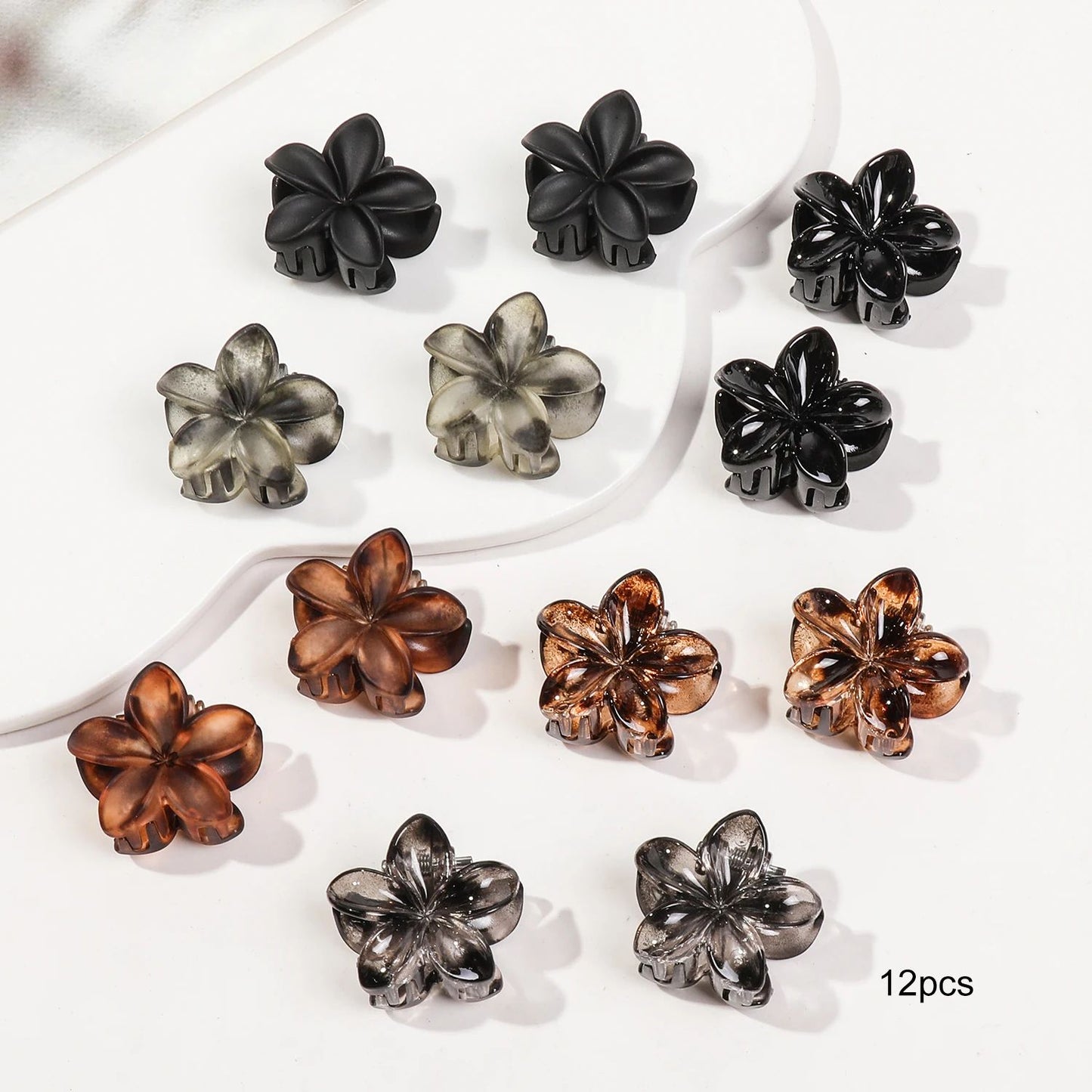 Mini Flower Hair Clips Pack For Women Creaseless NonSlip Claw Clips For Bangs Thin Hair  Styling 2