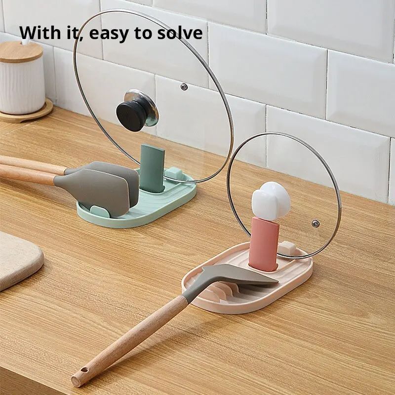 Silicone Nordic Style Pot Lid Shovel Storage Rack, Practical Multifunctional Non Slip Kitchen Supply Organizer
