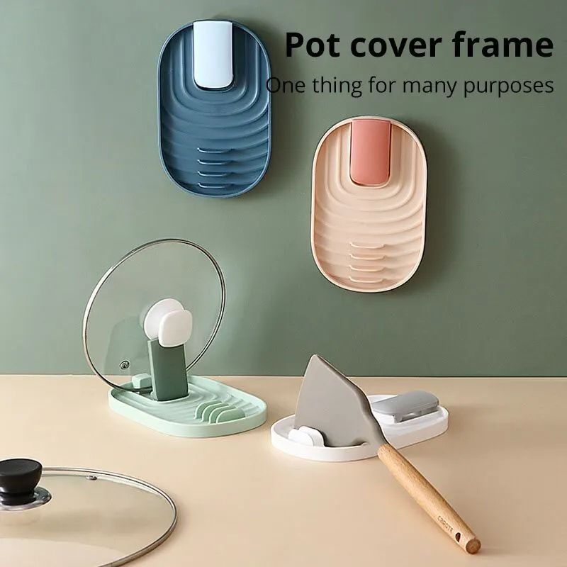 Silicone Nordic Style Pot Lid Shovel Storage Rack Practical Multifunctional Non Slip Kitchen Supply 2