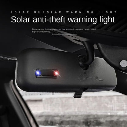 Car Mini LED Solar Power Warning Light, Night Security Simulated Alarm, Wireless Anti Theft Caution Lamp