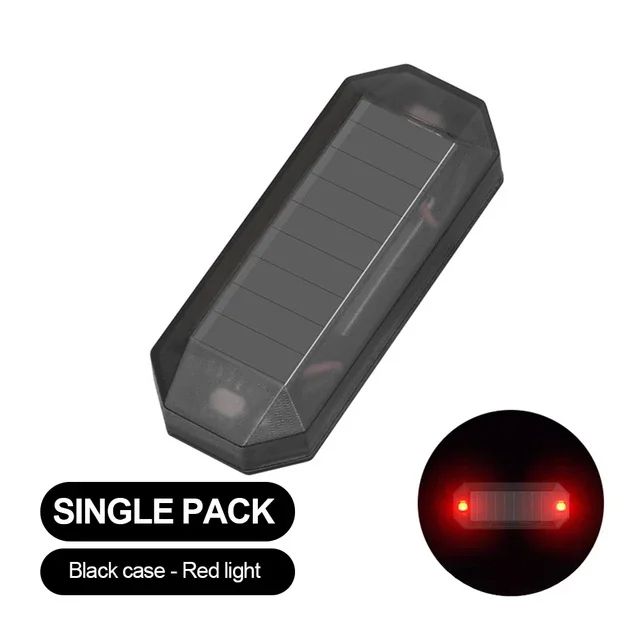 Car Mini LED Solar Power Warning Light Night Security Simulated Alarm Wireless Anti Theft Caution L 9