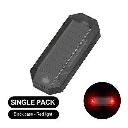 Car Mini LED Solar Power Warning Light Night Security Simulated Alarm Wireless Anti Theft Caution L 9