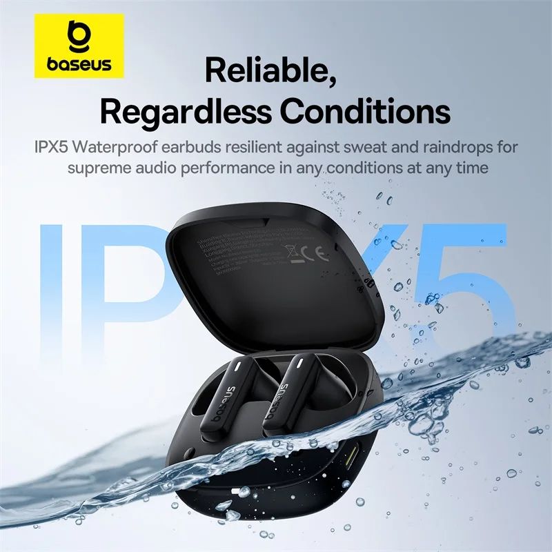 Baseus Bluetooth Earbuds Powerful Big Bass Waterproof Intelligent ENC 3