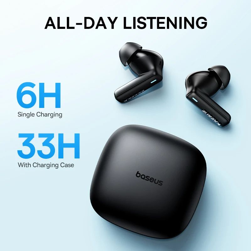 Baseus Bluetooth Earbuds Powerful Big Bass Waterproof Intelligent ENC 4