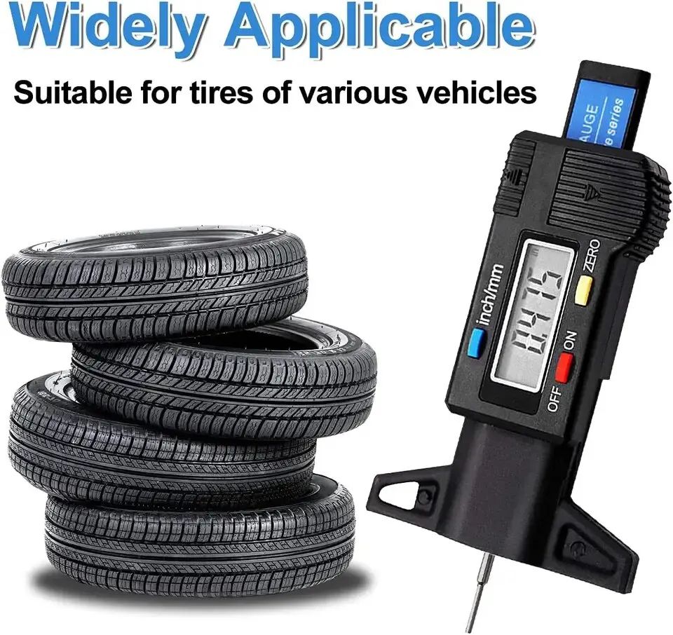 Digital Depth Gauge Caliper  LCD Tread Depth Gauge For Car Tires Tire Tread Measurer Tool Caliper R 3