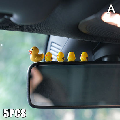 1 Cute Mini Ducks Car Interior Decoration Auto Rearview Mirror  Dashboard Ornament For Men  Women 5