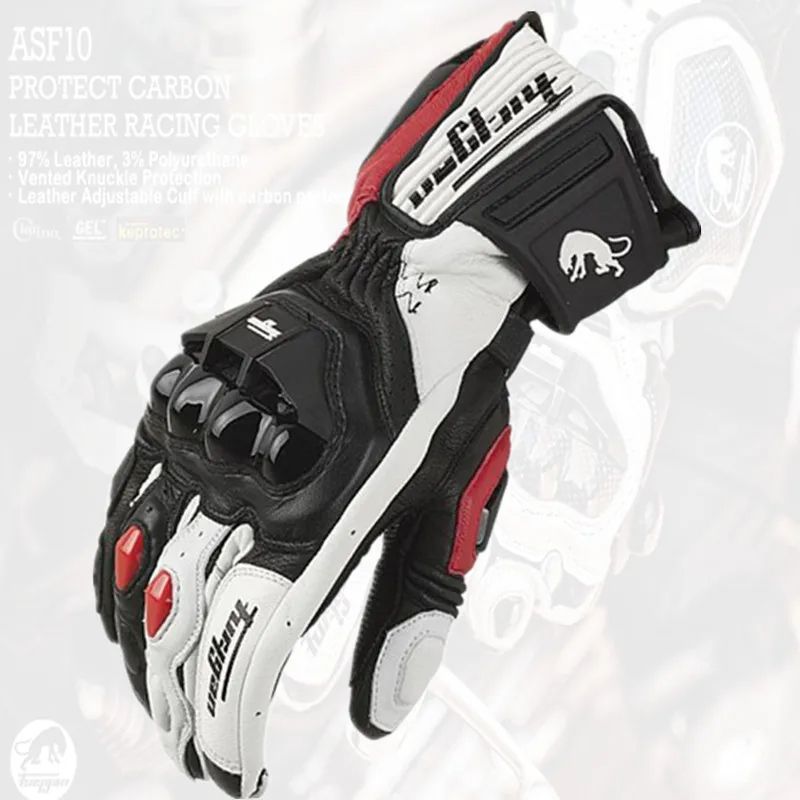 Motorcycle Gloves Windproof Leather Motocross Mittens with Security Protection Touch Screen for Men