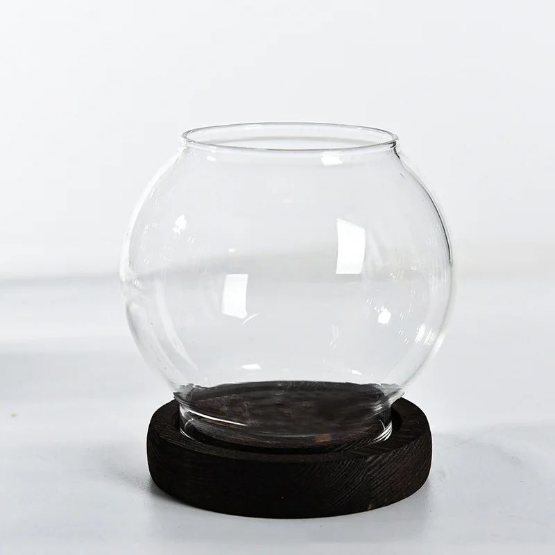 Transparent Round Glass Candlestick Retro Home Windproof Candle Holders Elegant Table Decor Ornamen 7