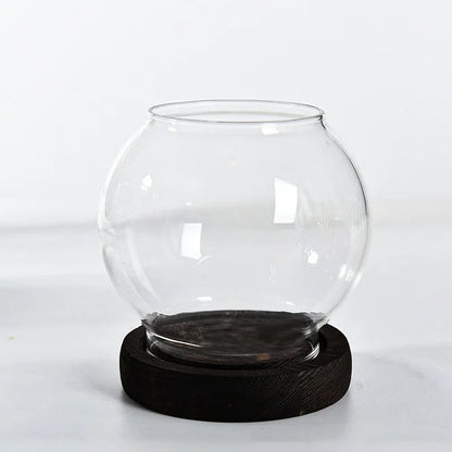 Transparent Round Glass Candlestick Retro Home Windproof Candle Holders Elegant Table Decor Ornamen 7