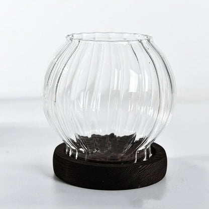 Transparent Round Glass Candlestick Retro Home Windproof Candle Holders Elegant Table Decor Ornamen 8
