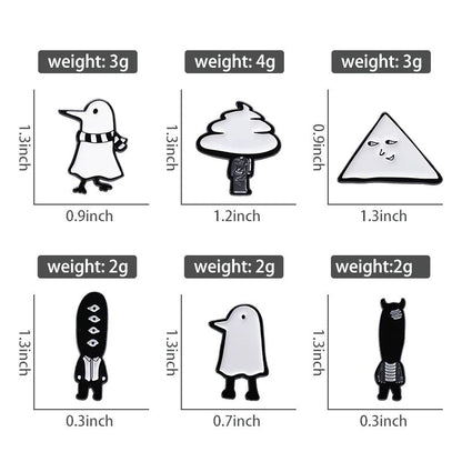 Punk Witch Skull Ghost Enamel Pin Brooch Set Cartoon Frog Black Bird Lapel Badge For Clothes Bags J 1