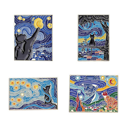 Punk Witch Skull Ghost Enamel Pin Brooch Set Cartoon Frog Black Bird Lapel Badge For Clothes Bags J 6